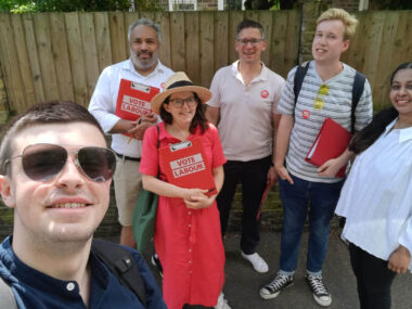 Ben Taylor and colleagues canvassing in Croydon South