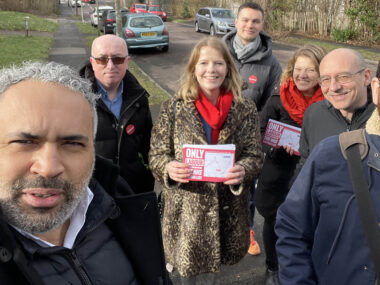 Ben Taylor and colleagues canvassing in Croydon South