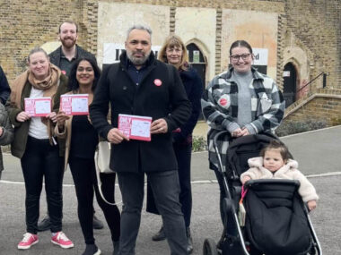 Ben Taylor and colleagues canvassing in Croydon South