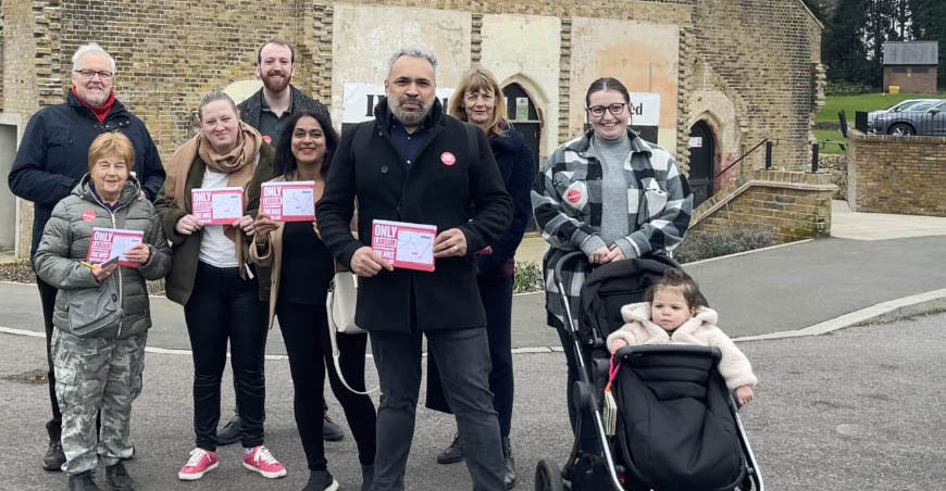 Ben Taylor and colleagues canvassing in Croydon South