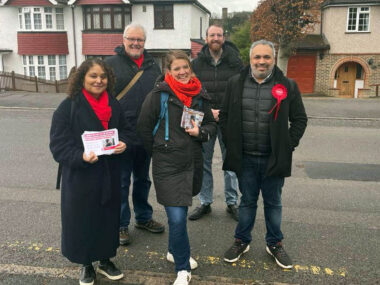 Ben Taylor and colleagues canvassing in Croydon South
