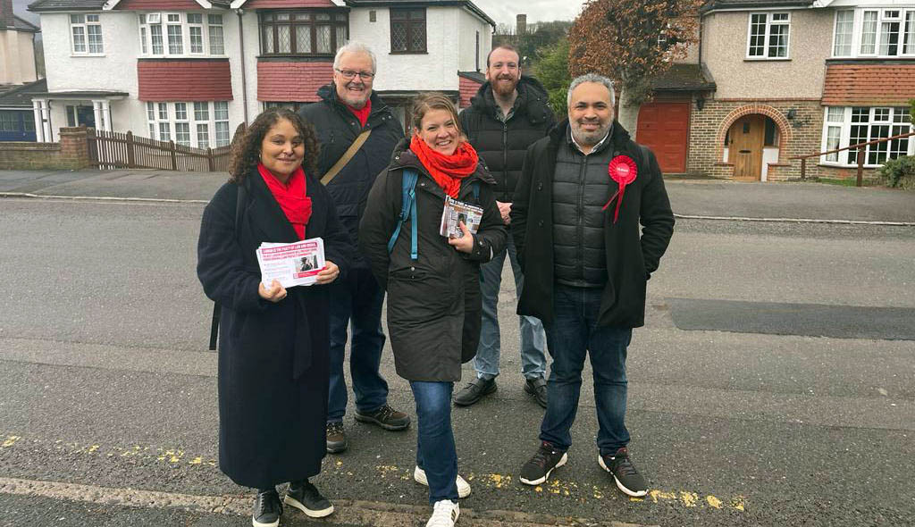 Ben Taylor and colleagues canvassing in Croydon South