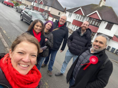 Ben Taylor and colleagues canvassing in Croydon South