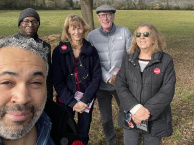 Ben Taylor and colleagues canvassing in Croydon South