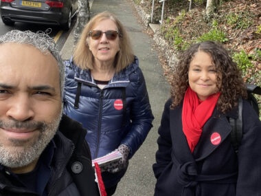 Ben Taylor and colleagues canvassing in Croydon South