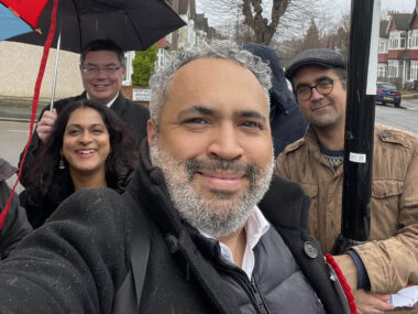 Ben Taylor and colleagues canvassing in Croydon South