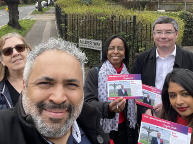 Ben Taylor and colleagues canvassing in Croydon South