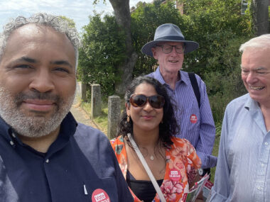 Ben Taylor and colleagues canvassing in Croydon South